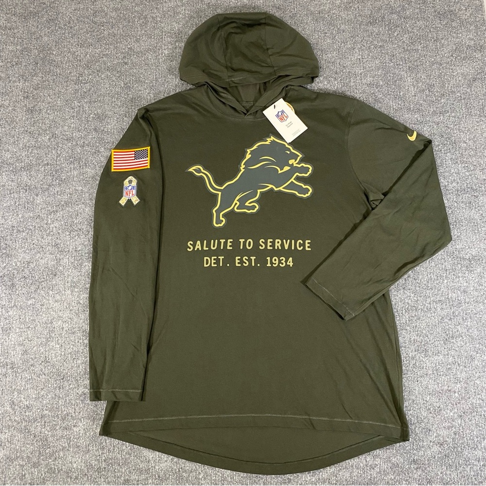 Nike On Field Detroit Lions Salute To Service 2025 Mens XL Hoodie NWT